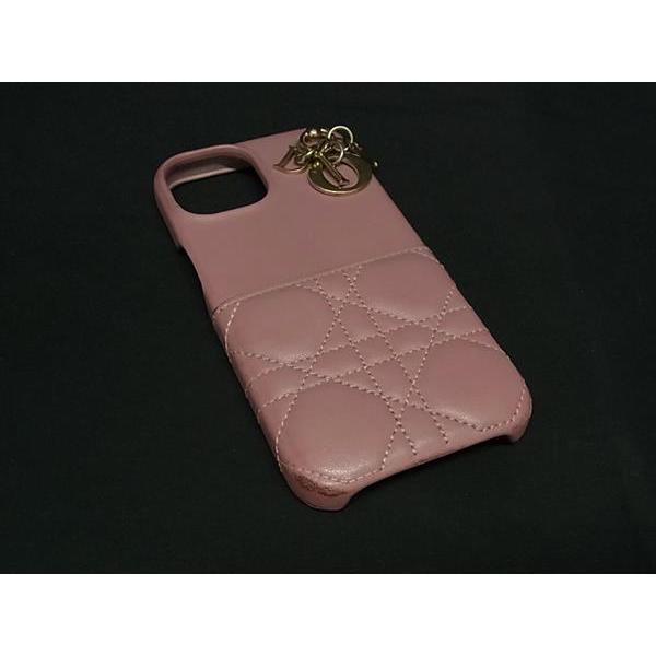 良品 ディオール iPhoneケース 14 Pro カナージュ ピンク レディー