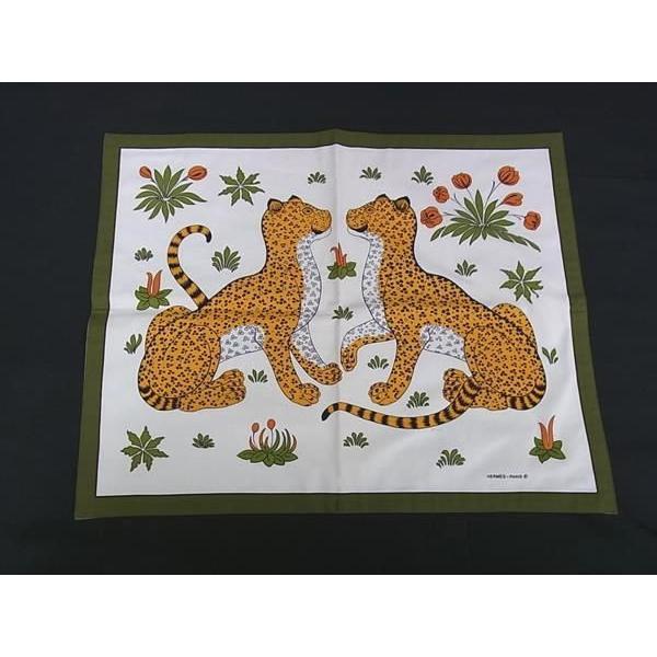 HERMES □極美品□HERMES エルメス コットン100％ レオパード