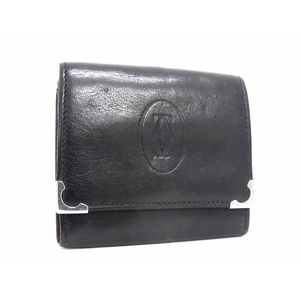 Cartier マストライン　コインケース　小銭入れ　レザー　本革　黒 Cartier カルティエ マストライン レザー コインケース コイン