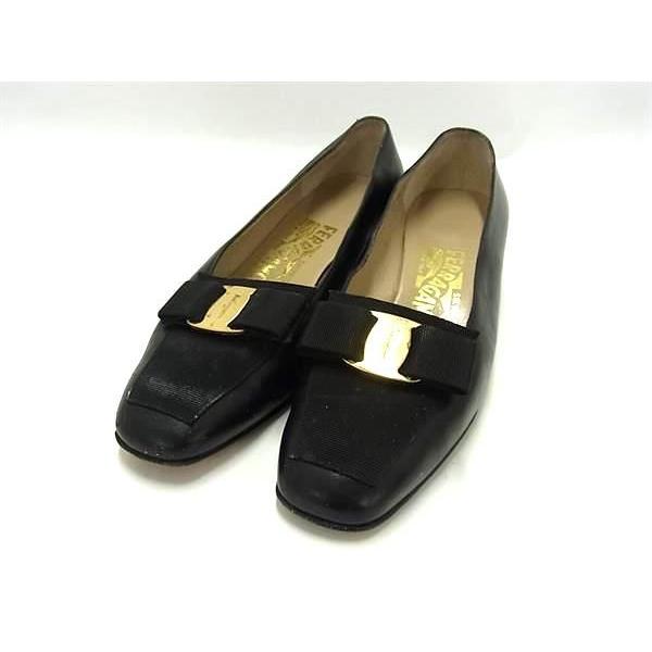 良品✨ フェラガモ ローファー VIVALD ヴァラリボン レザー ブラック フェラガモ ローファー ヴァラリボン レザー ブラック サイズ6 1/2