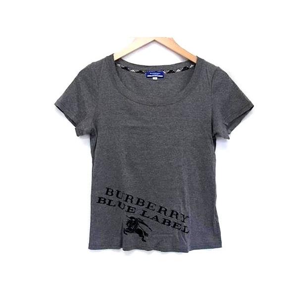 新品タグ付き【バーバリーブルーレーベル】立体ロゴ Tシャツ 半袖 トップス 白 BURBERRY（バーバリー） □極美品□ バーバリーブルーレーベル