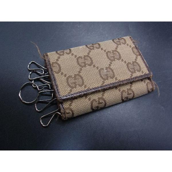 GUCCI レザー＆キャンパス　GG柄　6連キーケース　メンズ、レディースOK 楽天市場】GUCCI グッチ6連キーケース GGマーモント