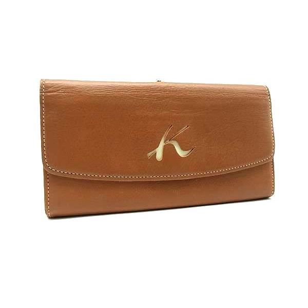Kitamura □美品□ キタムラ レザー がま口 二つ折り 長財布
