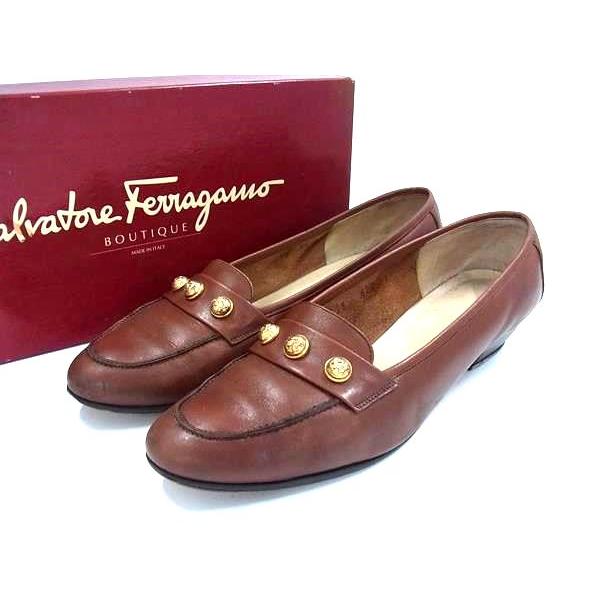 FERRAGAMO Salvatore Ferragamo フェラガモ レザー ローファー