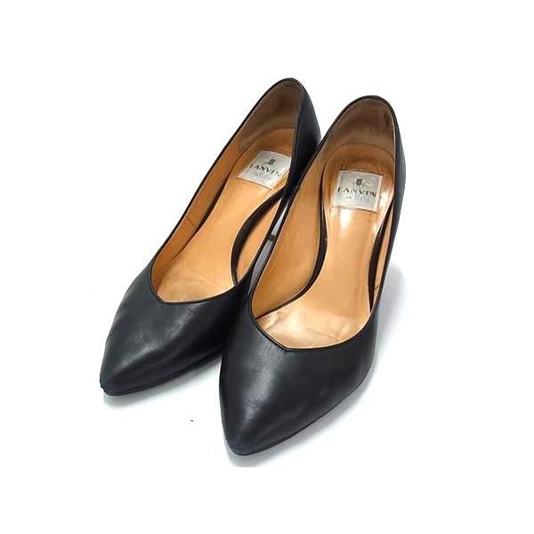 LANVIN en Bleu ランバンオンブルー レザー ラインストーン ヒール