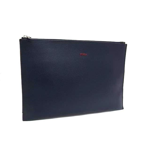 FURLA ネイビー クラッチバッグ