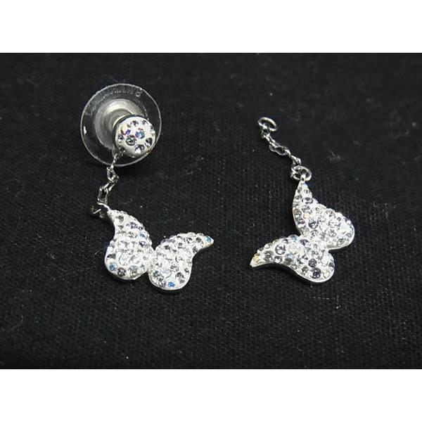 SWAROVSKI（スワロフスキー） ラインストーン バタフライ 蝶 ピアス