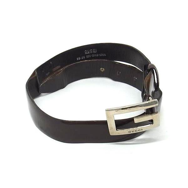 グッチ レザー ベルト シルバー金具 表記65・26 レディース ブラック グッチ レザー ベルト シルバー金具 表記65・26 レディース ブラック