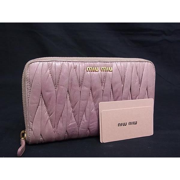 希少 ミュウミュウ MIUMIU ラウンドジップ 長財布 マテラッセ シルバー 希少 ミュウミュウ MIUMIU ラウンドジップ 長財布 マテラッセ