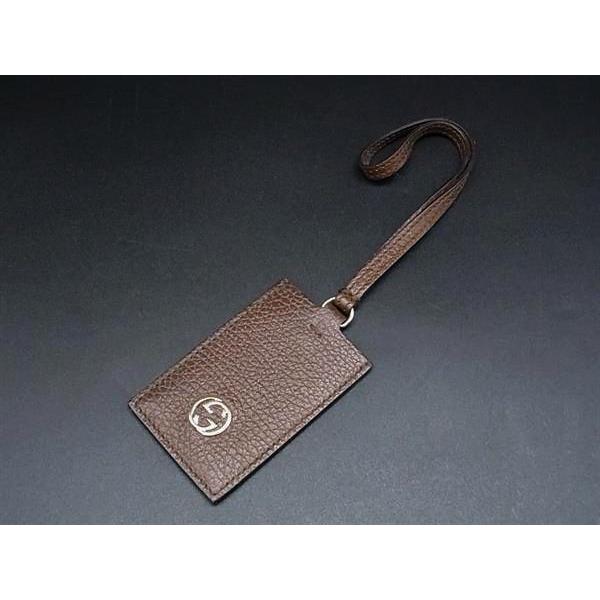 GUCCI ラゲッジタグ　グッチ　チャーム GUCCI（グッチ） □美品□ インターロッキングG レザー ラゲッジタグ
