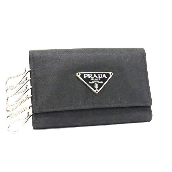 PRADA プラダ テスートナイロン6連キーケース 選べる金具お色☆《PRADA》ナイロン+saffiano 6連キーケース 黒