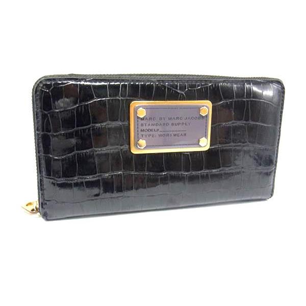 MARC JACOBS シルバー クロコダイル型押し 二つ折り財布 MARC BY MARC JACOBS（マーク バイ マーク ジェイコブス