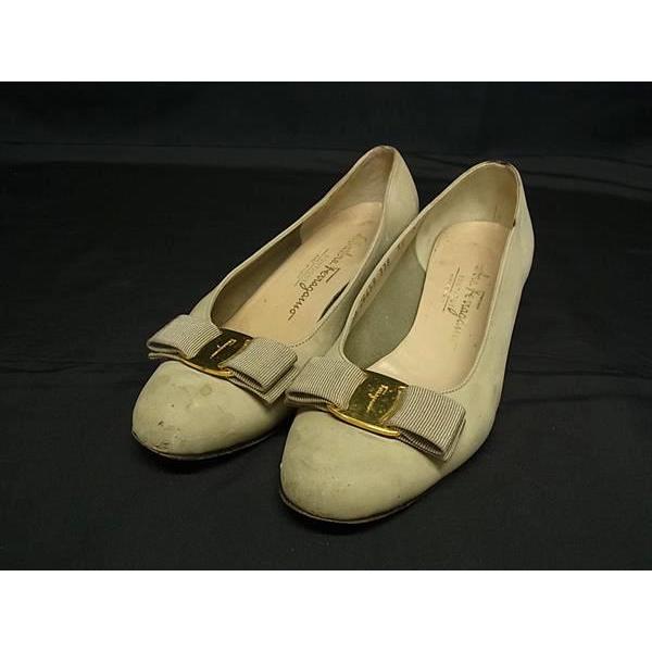 Ferragamo ベージュ リボン パンプス FERRAGAMO フェラガモ リボン パンプス Salvatore Ferragamo