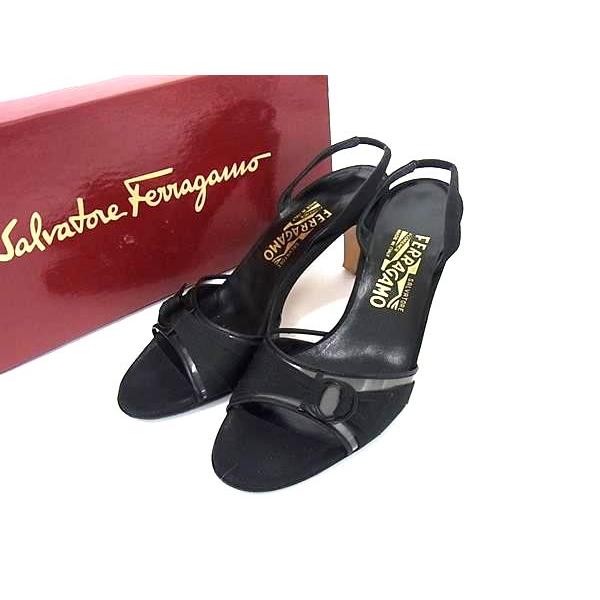kii【Salvatore Ferragamo】ガンチーニ ヒールサンダル FERRAGAMO（フェラガモ） Salvatore Ferragamo ガンチーニ キャンバス