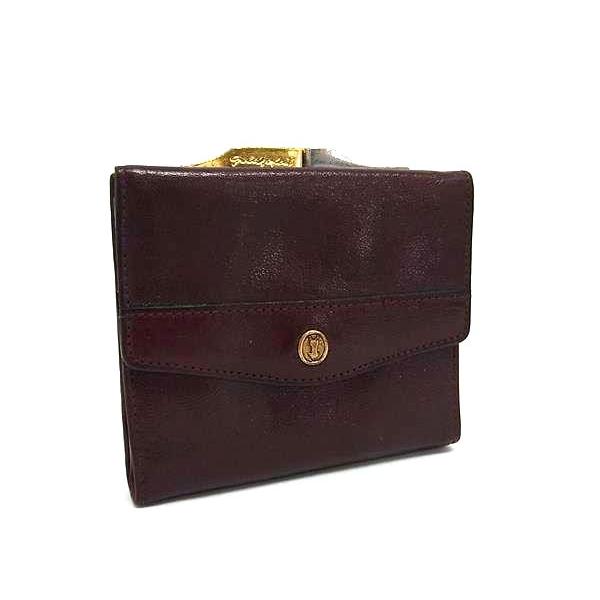 GOLD PFEIL ゴールド ファイル レザー がま口 三つ折り 財布