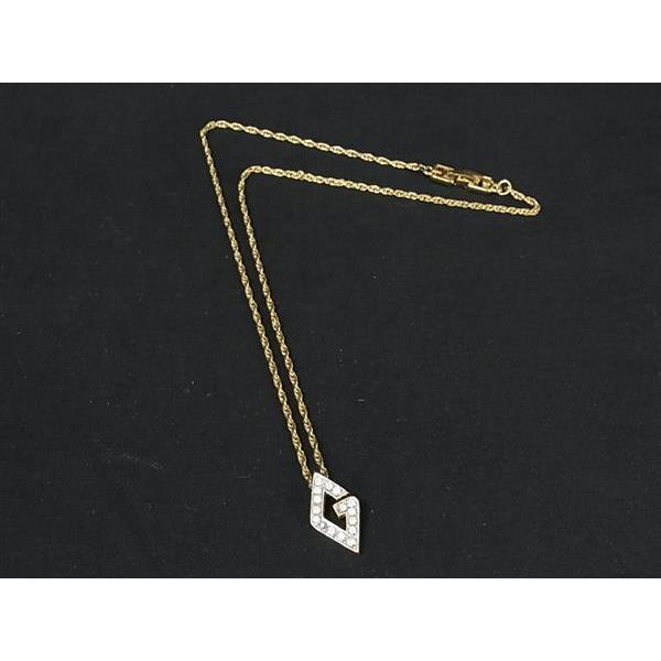 【GIVENCHY】ヴィンテージネックレス ゴールド×ラインストーン ジバンシィ GIVENCHY ビンテージ G ラインストーン ネックレス