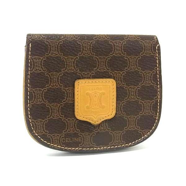 CELINE（セリーヌ） マカダム柄 PVC×レザー コインケース コインパース