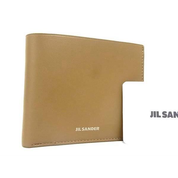 JIL SANDER ベージュレザー二つ折り財布 JIL SANDER（ジルサンダー） □新品□未使用□ レザー 二つ折り 財布