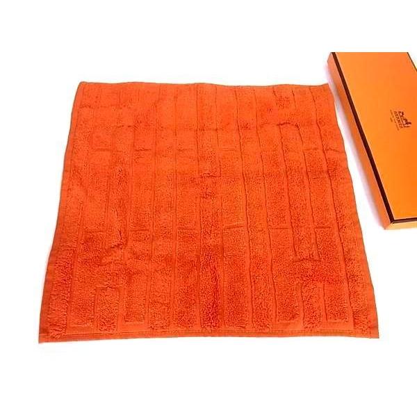 HERMES オレンジ タオルハンカチ 新品未使用　ハンドタオル HERMES エルメス タオル 正規ラッピング無料 ハンドタオル