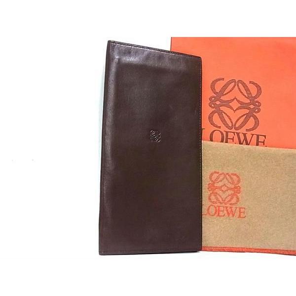 【LOEWE】アナグラム　二つ折り　札入れ　財布　ブラウン LOEWE 二つ折り財布 レザー ブラウン系 ロエベ ウォレット