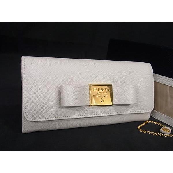 PRADA（プラダ） □美品□ サフィアーノレザー リボン カードケース
