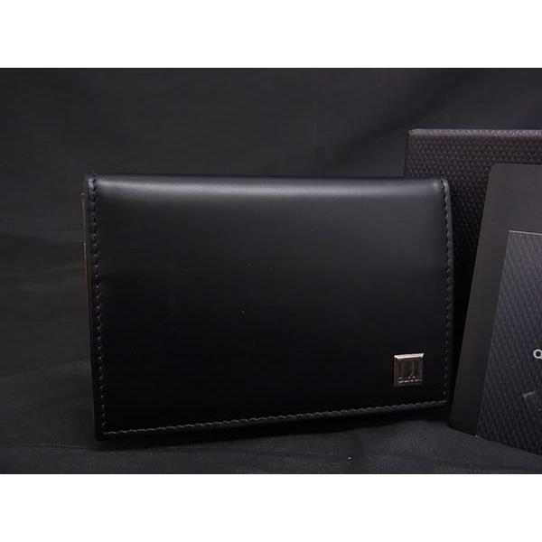 ■美品■ dunhill ダンヒル レザー パスケース カードケース 定期入れ カード入れ レディース ブラック系 FE8790 dunhill（ダンヒル） □美品□ レザー パスケース カードケース 定期