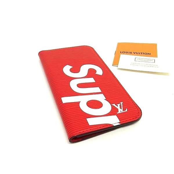 極美品☆.* iPhone SE／iPhone7&8／ルイヴィトン ／フォリオ LOUIS VUITTON □極美品□ ルイヴィトン Supreamコラボ フォリオ