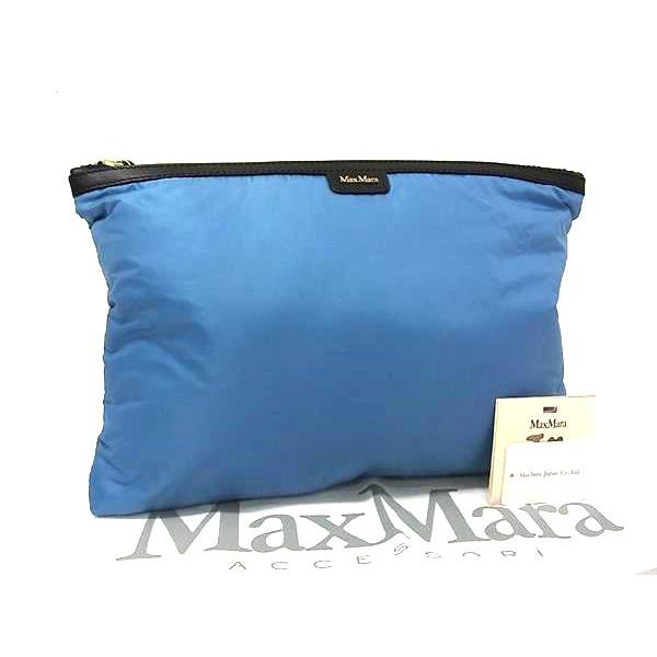 ■新品■未使用■ Max Mara マックスマーラ ポリエステル クラッチバッグ マルチケース ポーチ レディース メンズ ブルー系 FG3609 Max Mara（マックスマーラ） □新品□未使用□ ポリエステル クラッチ