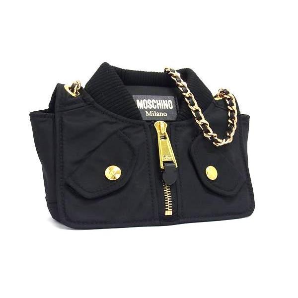 MOSCHINO □極美品□ モスキーノ ライダース ナイロン チェーン