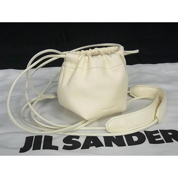 美品ジルサンダーJ-SHOPPER 巾着2way バッグレザーピンク