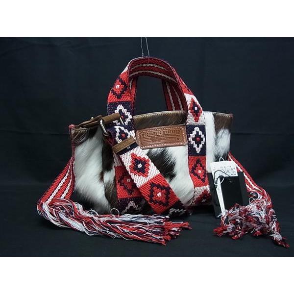 ■極美品■ DSQUARED2 ディースクエアード BROTHERS ハラコ×キャンバス 2WAY ハンドバッグ ショルダー アイボリー系 FJ5505 DSQUARED2（ディースクエアード） □極美品□ BROTHERS ハラコ