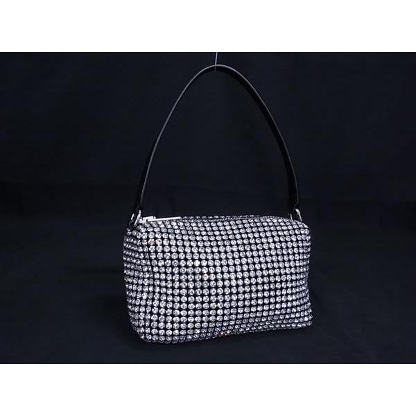 ■極美品■ ALEXANDER WANG アレキサンダーワン レザー ラインストーン ワンハンドル ハンドバッグ レディース シルバー系 FJ5548 □極美品□ ALEXANDER WANG アレキサンダーワン レザー ラインストーン