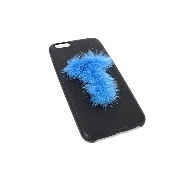 FENDI ブラックレザー iPhoneケース リボン付き FENDI ブラックレザー