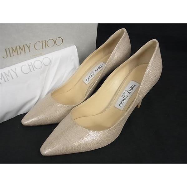 ■極美品■ JIMMY CHOO ジミーチュウ ロミー 85 パンプス ヒール サイズ 37 1/2(約24.5cm) 靴 シューズ ベージュ系 FK6571 JIMMY CHOO（ジミーチュウ） □極美品□ ロミー 85 パンプス ヒール