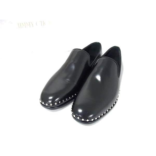 ■新品同様■ JIMMY CHOO　ジミーチュウ レザー ローファー 表記サイズ 39 (約26.0cm) 靴 シューズ メンズ ブラック系 FK6574 JIMMY CHOO（ジミーチュウ） □新品同様□ レザー ローファー 表記