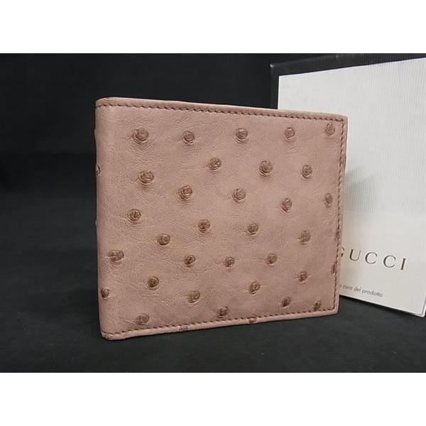 GUCCI オーストリッチ財布 価格交渉可 GUCCI （未使用 展示品）グッチ 札入れ 二つ折り財布