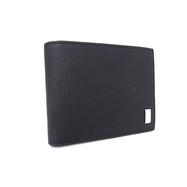 ■新品同様■ dunhill ダンヒル サイドカー レザー 二つ折り 財布 ウォレット 小銭入れ 札入れ カード入れ メンズ ブラック系 FK8910 dunhill（ダンヒル） □新品同様□ サイドカー レザー 二つ折り 財布