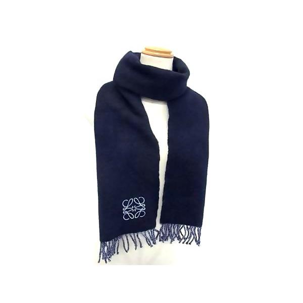 LOEWE（ロエベ） □新品同様□ アナグラム ウール×カシミヤ フリンジ