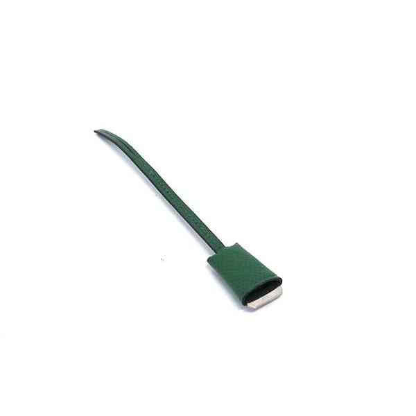 HERMES - ■極美品■ HERMES エルメス ミニクロシェット レザー シルバー金具 ドッグタグ キーホルダー バッグチャーム グリーン系 FL7620 HERMES □極美品□ エルメス ミニクロシェット レザー シルバー