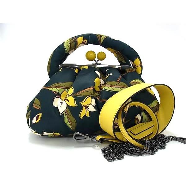 ■極美品■ Weekend Max Mara マックスマーラ パスティチーノ ポリエステル がま口 2WAY ハンドバッグ ショルダー グリーン系 FM0761 Max Mara（マックスマーラ） □極美品□ Weekend Max Mara パス