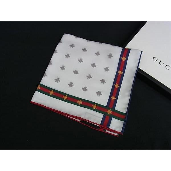 GUCCI □新品□未使用□ グッチ シルク100% ビー 蜂 BEE スカーフ