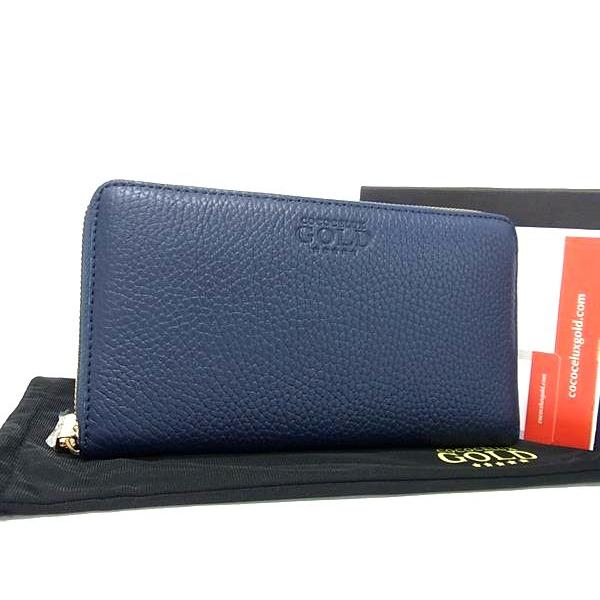 ■新品■未使用■ COCOCELUX GOLD ココセリュックスゴールド レザー ラウンドファスナー 長財布 ウォレット ネイビー系 FM4066 □新品□未使用□ COCOCELUX GOLD ココセリュックスゴールド レザー