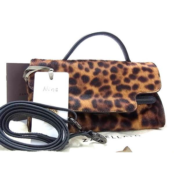 ■極美品■ ZANELLATO ザネラート ニーナ ベイビー ハラコ レオパード ハンドバッグ ミニバッグ レディース ブラウン系 FM4485 ZANELLATO（ザネラート） □極美品□ ニーナ ベイビー ハラコ