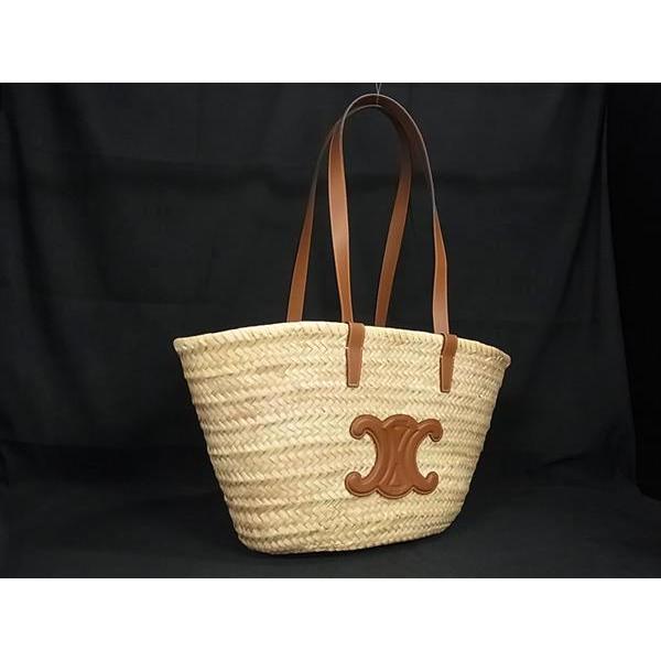 未使用 セリーヌ トリオンフ ミディアム クラシックパニエ トートバッグ ロゴ CELINE】ミディアム トリオンフ セリーヌ クラシック パニエ