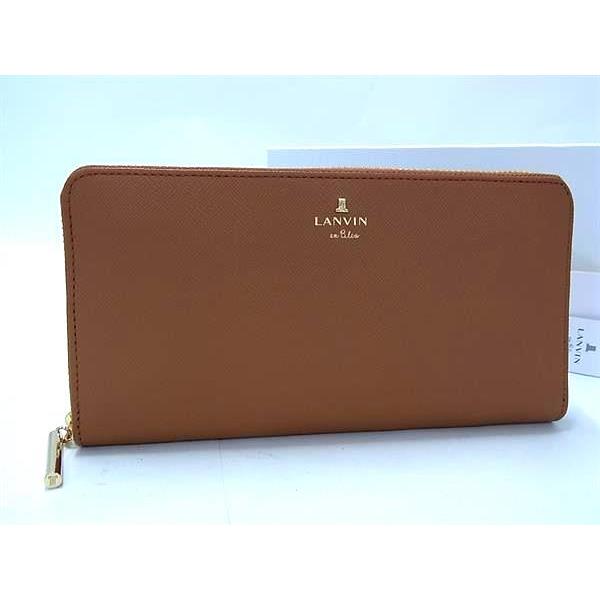 ■新品■未使用■ LANVIN en Bleu ランバンオンブルー レザー ラウンドファスナー 長財布 ウォレット 小銭入れ ブラウン系 FM8607 LANVIN（ランバン） □新品□未使用□ LANVIN en Bleu ランバンオン