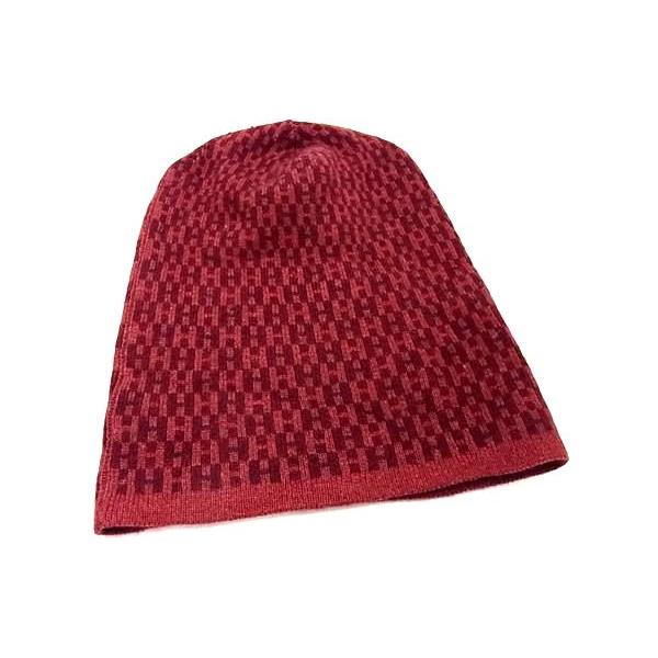 HERMES（エルメス） □極美品□ カシミヤ100％ 総柄 ニット帽 ニット