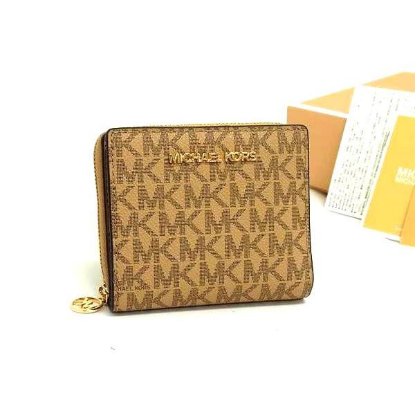 ■新品■未使用■ MICHAEL KORS マイケルコース MK柄 PVC×レザー 二つ折り 財布 ウォレット 札入れ 小銭入れ ブラウン系 FN4912 MICHAEL KORS（マイケルコース） □新品□未使用□ MK柄 PVC×レザー 二