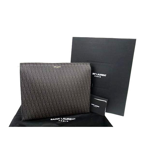 SAINT LAURENT ベージュ クラッチバッグ イヴサンローラン クラッチバッグ セカンドバッグ ロゴモチーフ