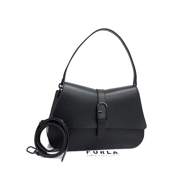 【 美品 】フルラ FURLA オールレザー ワンショルダーバッグ ブラック 中古】 フルラ Furla ショルダーバッグ ハンドバッグ 2WAY