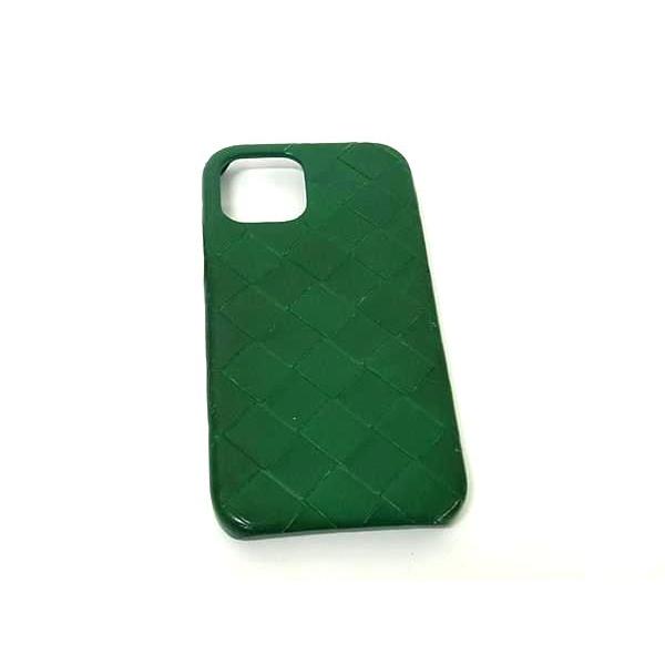 【美品】BOTTEGA VENETA　ケース　イントレチャート　グリーン BOTTEGA VENETA ボッテガヴェネタ イントレチャート レザー